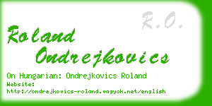 roland ondrejkovics business card